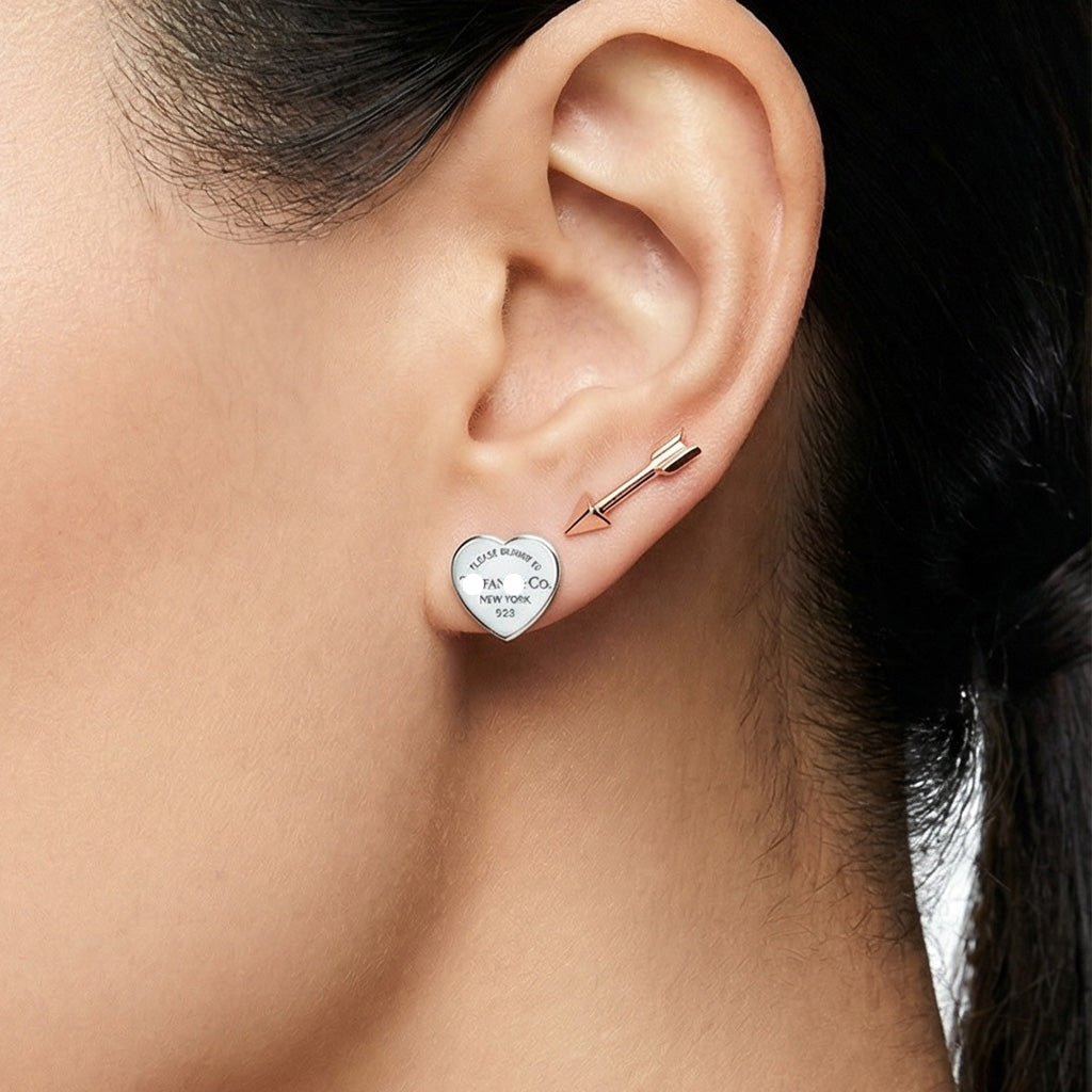 Cartier Heart Tag and Arrow Stud Earrings