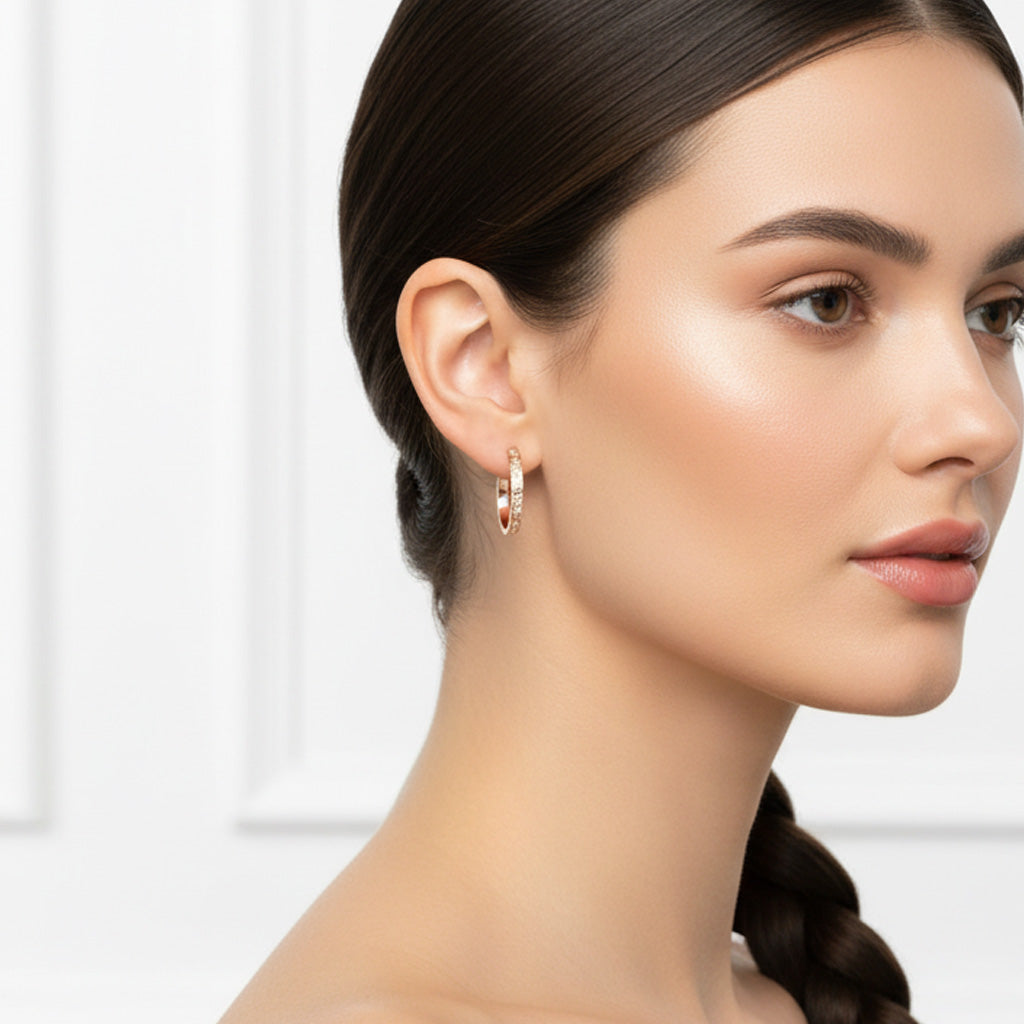Cartier Love Pavé Hoop Earrings
