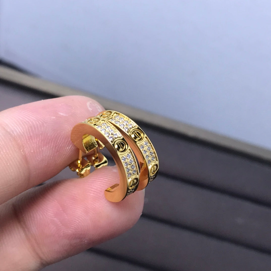 Cartier Love Pavé Hoop Earrings