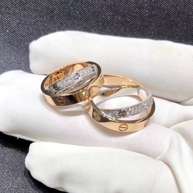 Cartier Love Pavé Double Band Ring