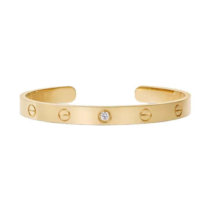 Cartier Open Cuff One Diamond Love Bracelet