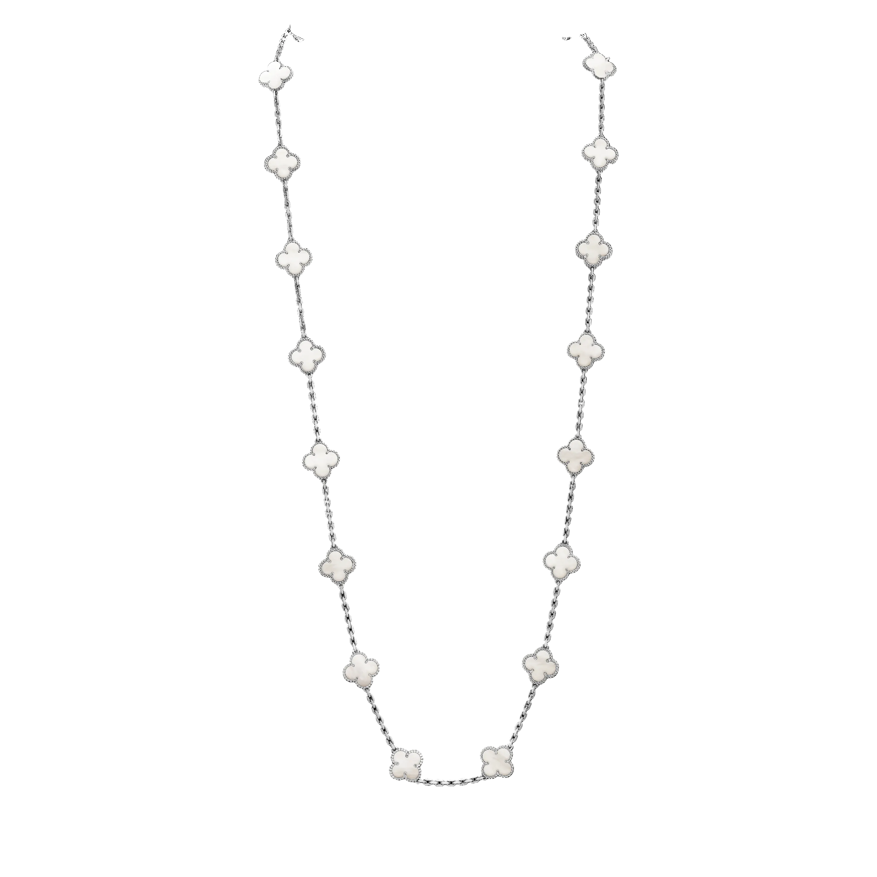 Van Cleef & Arpels Pearl Vintage Alhambra 20 Motifs Long Necklace