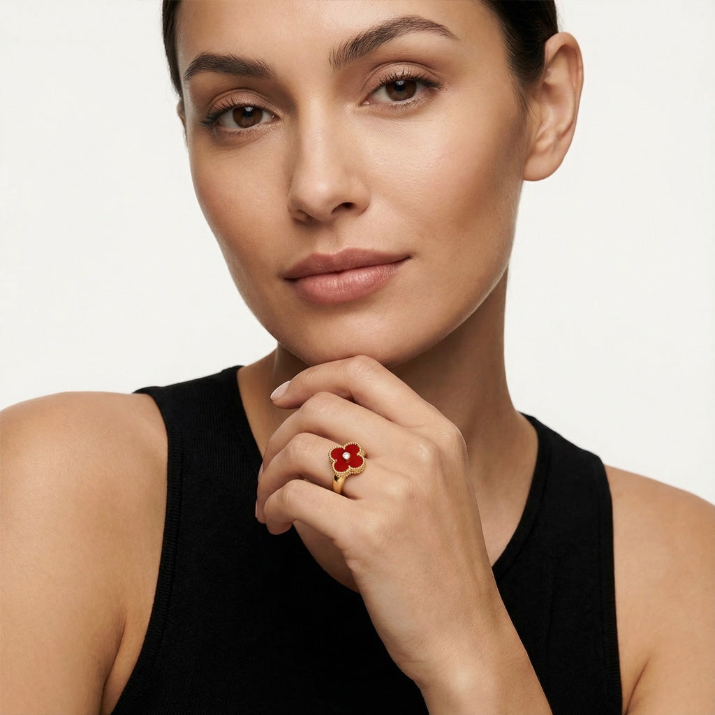 Van Cleef & Arpels Vintage Alhambra Carnelian Ring