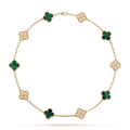 Van Cleef & Arpels Vintage Alhambra Malachite 10 Motifs Necklace