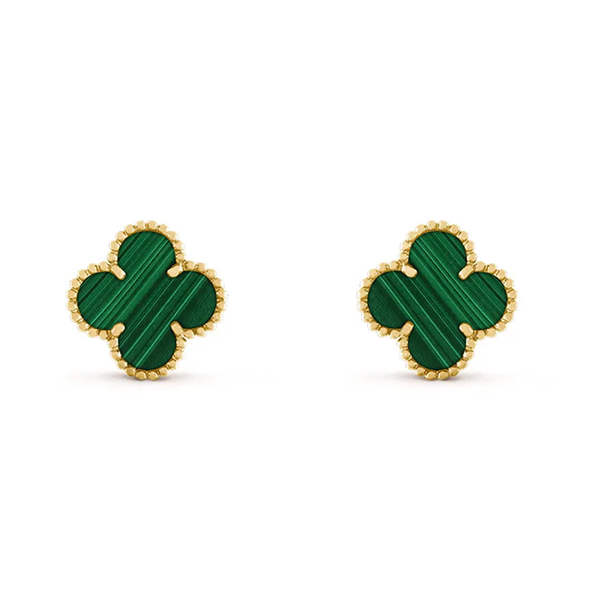 Van Cleef & Arpels Vintage Alhambra Malachite Earrings