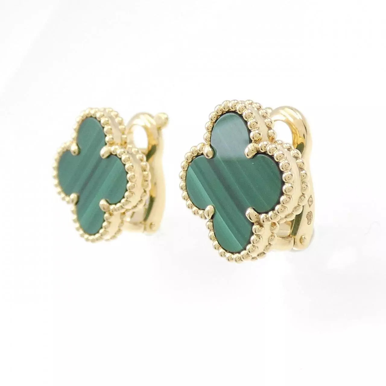 Van Cleef & Arpels Vintage Alhambra Malachite Earrings