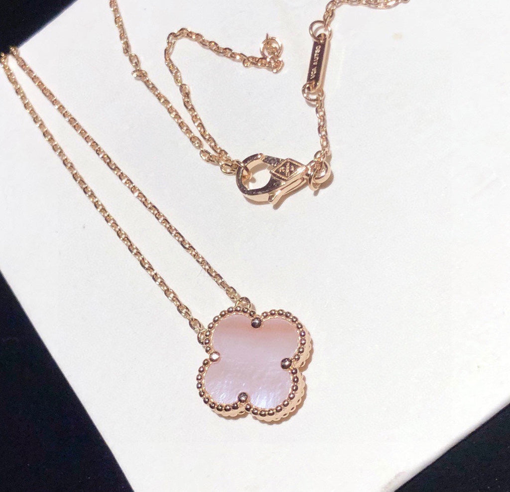 Van Cleef & Arpels Vintage Alhambra Pink Mother Of Pearl Necklace