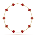 Van Cleef & Arpels Vintage Alhambra Red Carnelian 10 Motifs Necklace